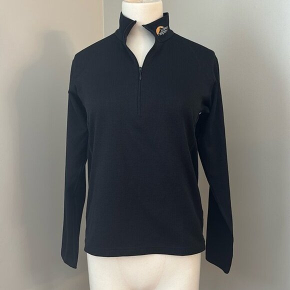 Lowe Alpine Black Waffle Quarter Zip Baselayer Top Sz S - Picture 1 of 6